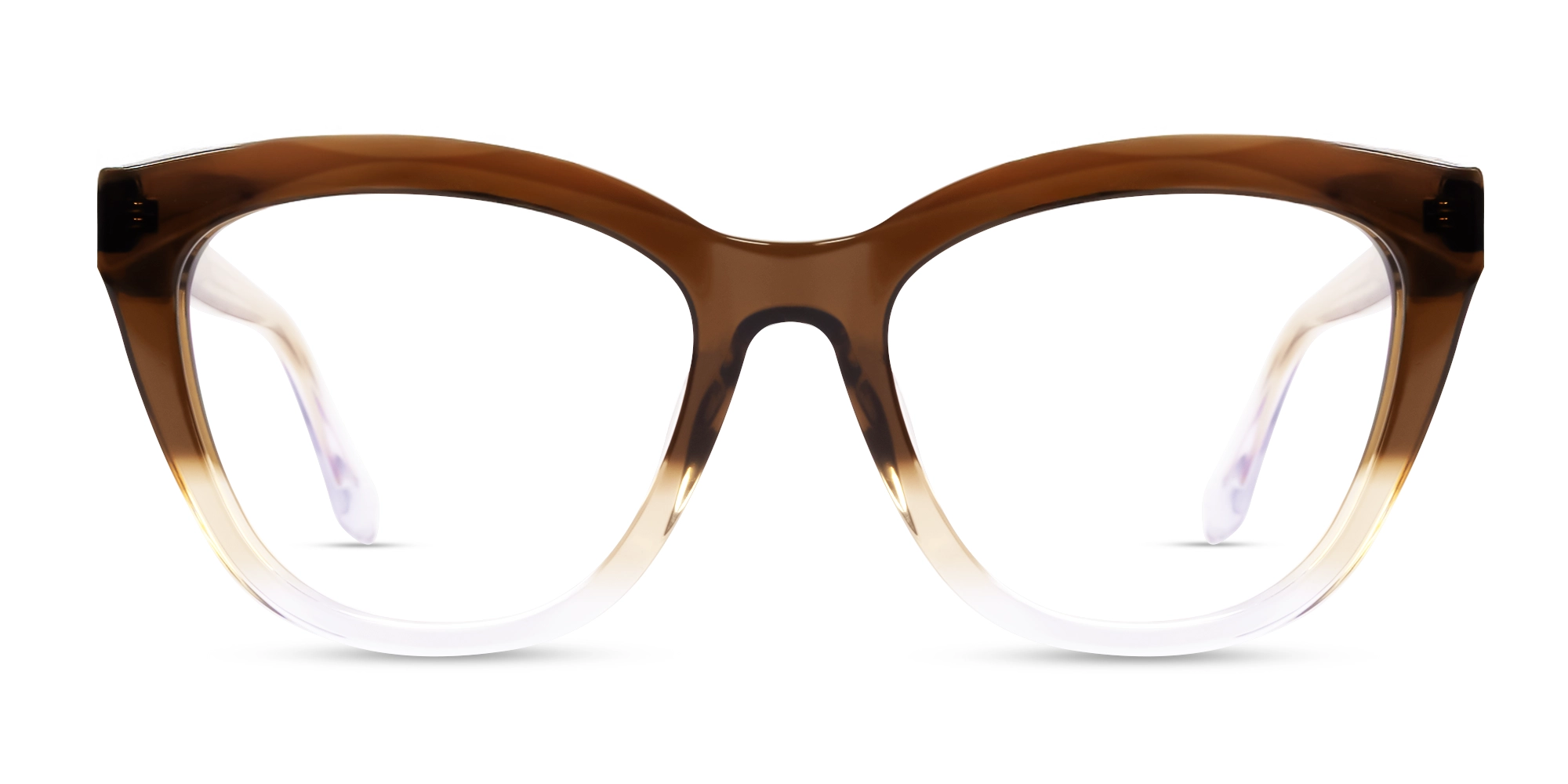 Crystal Dark Brown Ombre Cat-eye Glasses-1