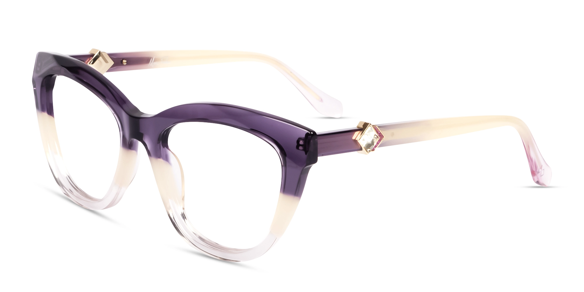Crystal Wisteria Ombre Cat-eye Glasses-3