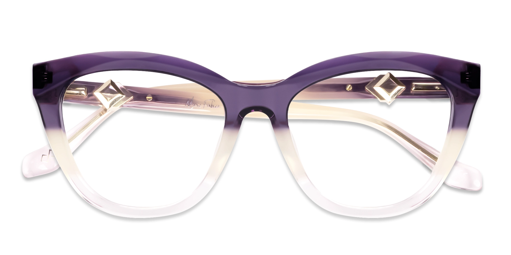 Crystal Wisteria Ombre Cat-eye Glasses-6
