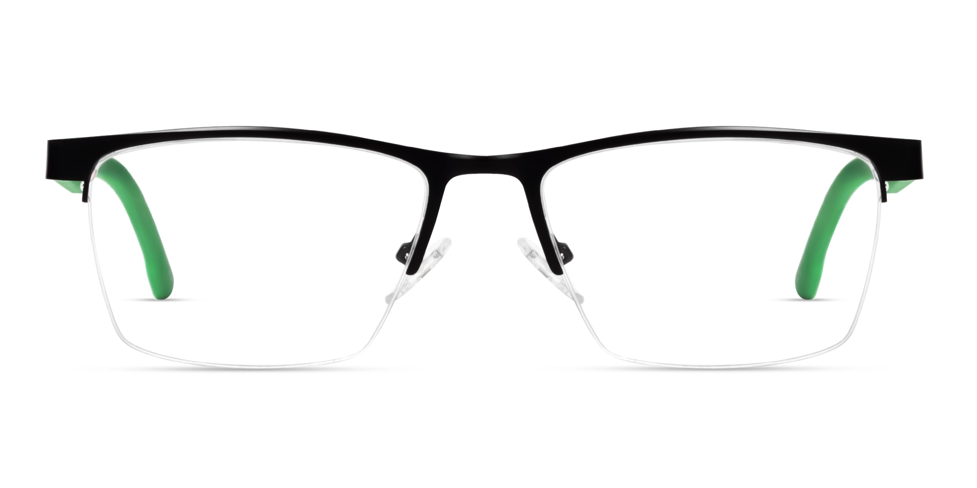 Square Black Halfrim Metal Glasses-1