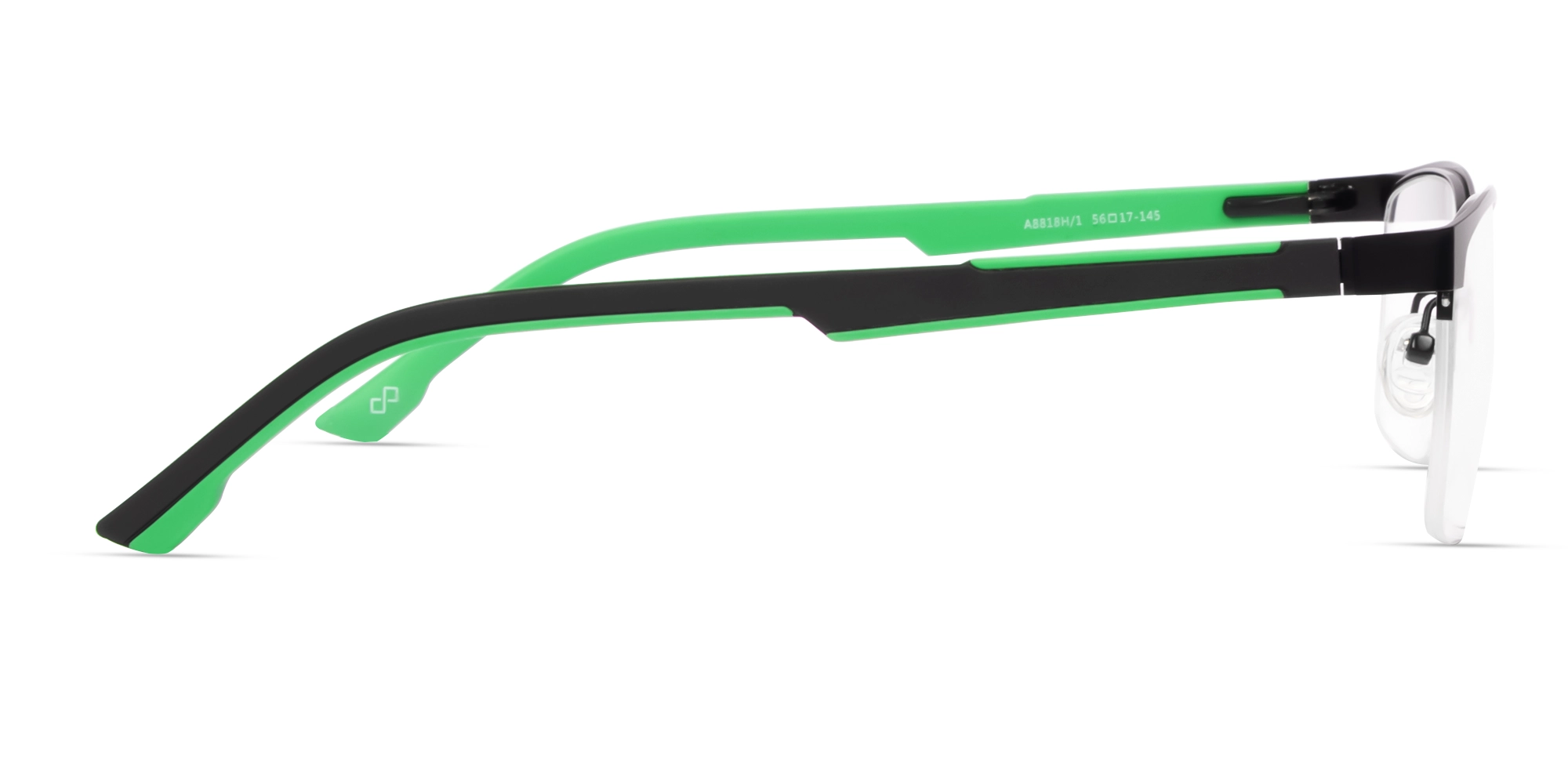 Square Black Halfrim Metal Glasses-4