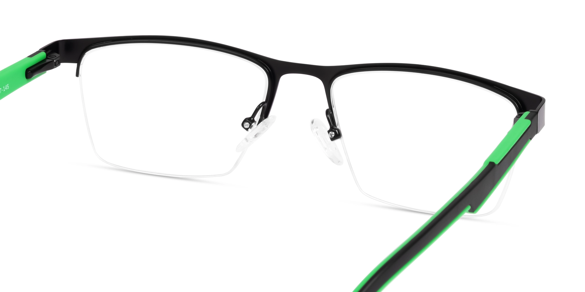 Square Black Halfrim Metal Glasses-5