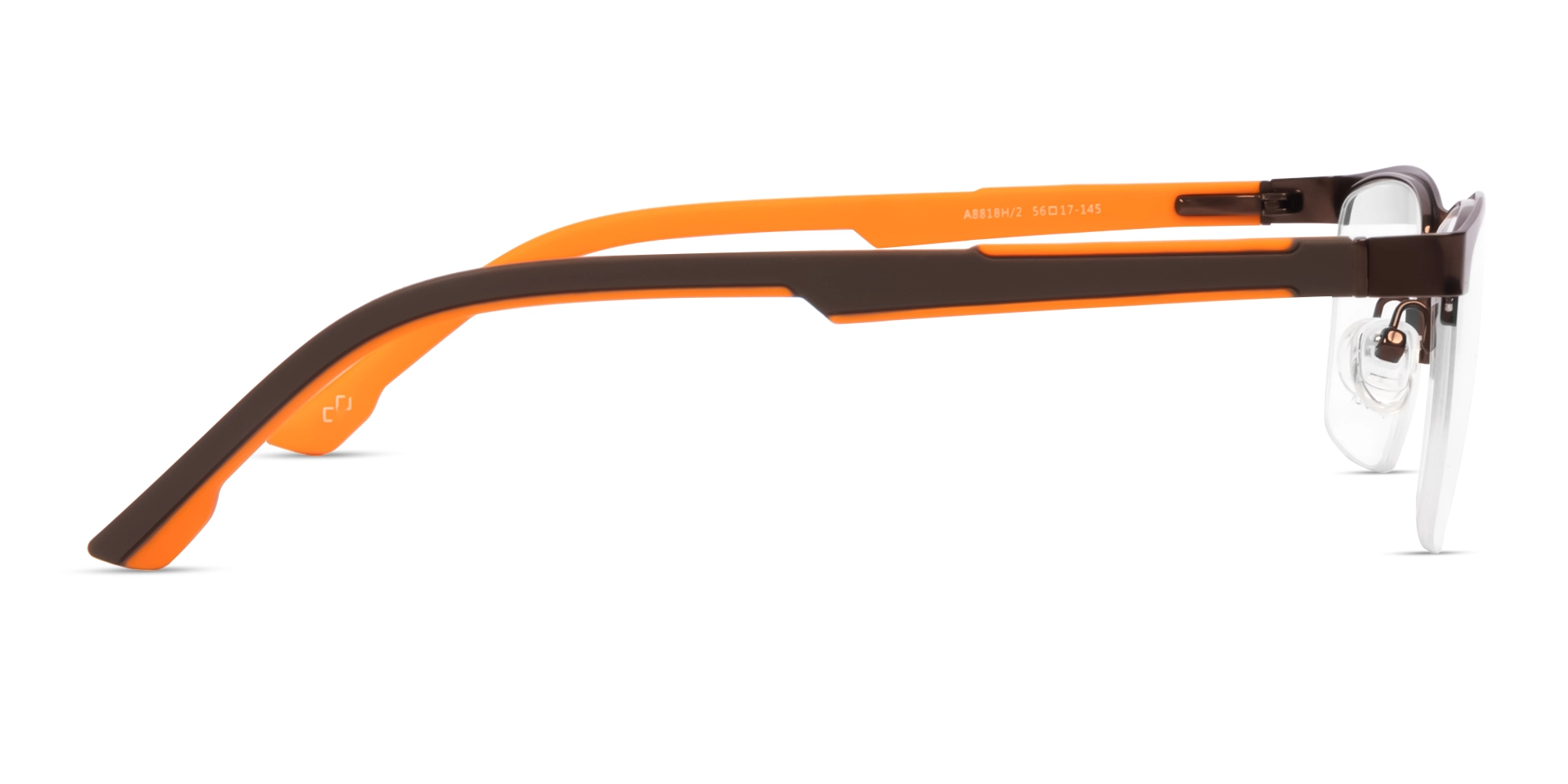 Square Bronze Brown Halfrim Metal Glasses-4