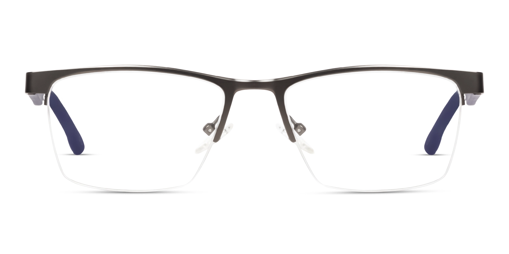 Square Gunmetal Halfrim Metal Glasses-1