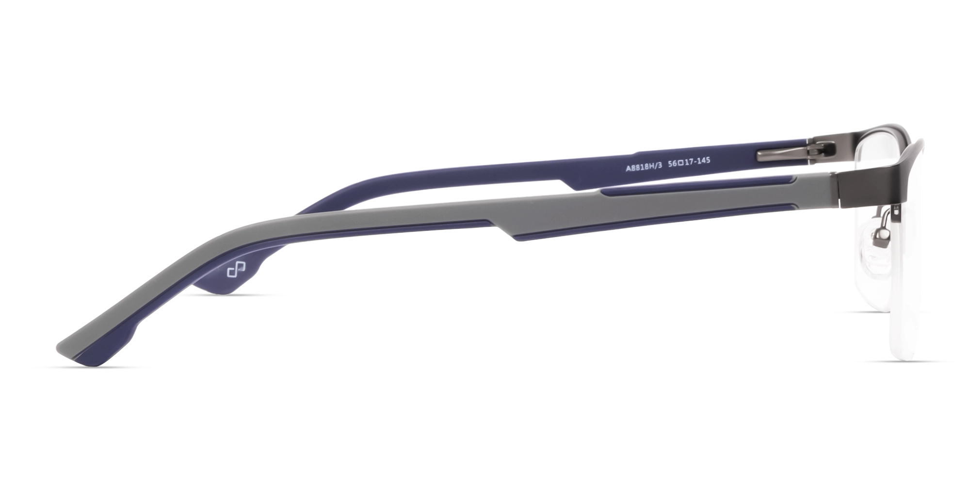 Square Gunmetal Halfrim Metal Glasses-4