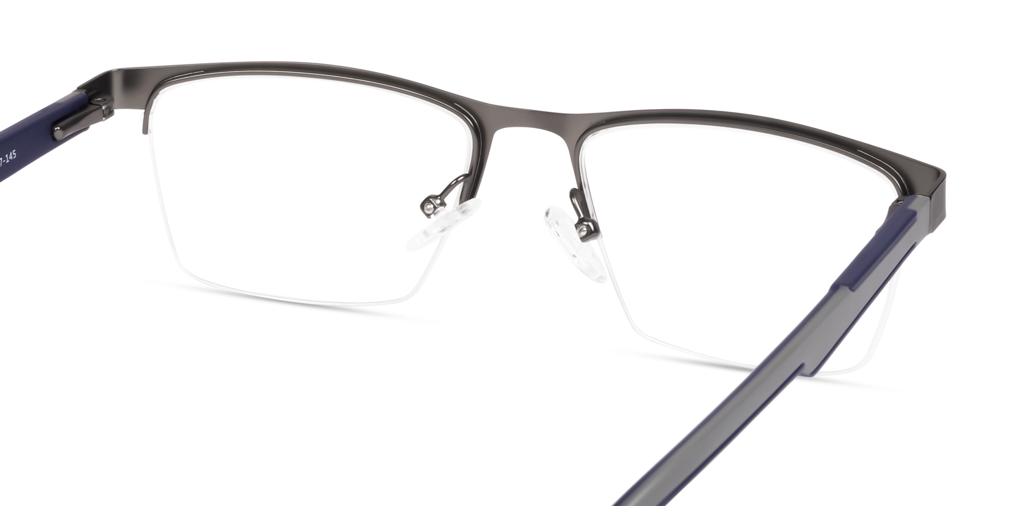 Square Gunmetal Halfrim Metal Glasses-5