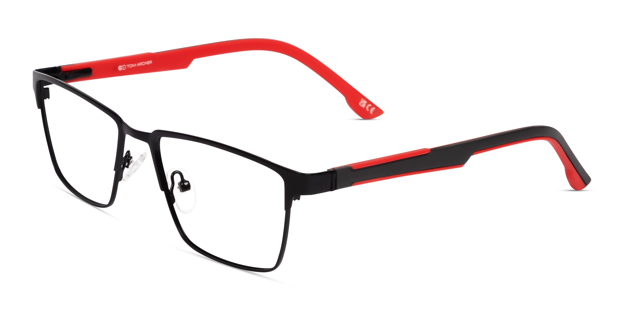 Rectangle Black Fullrim Metal Glasses-2