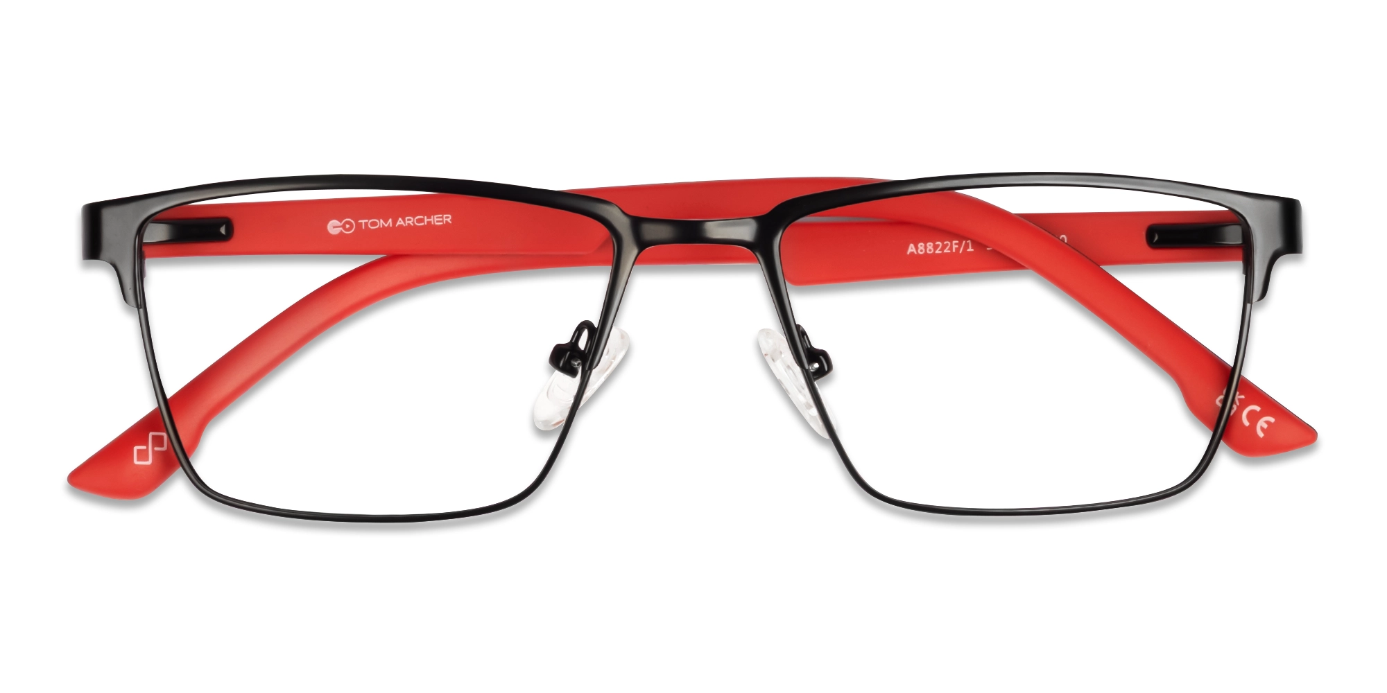 Rectangle Black Fullrim Metal Glasses-5