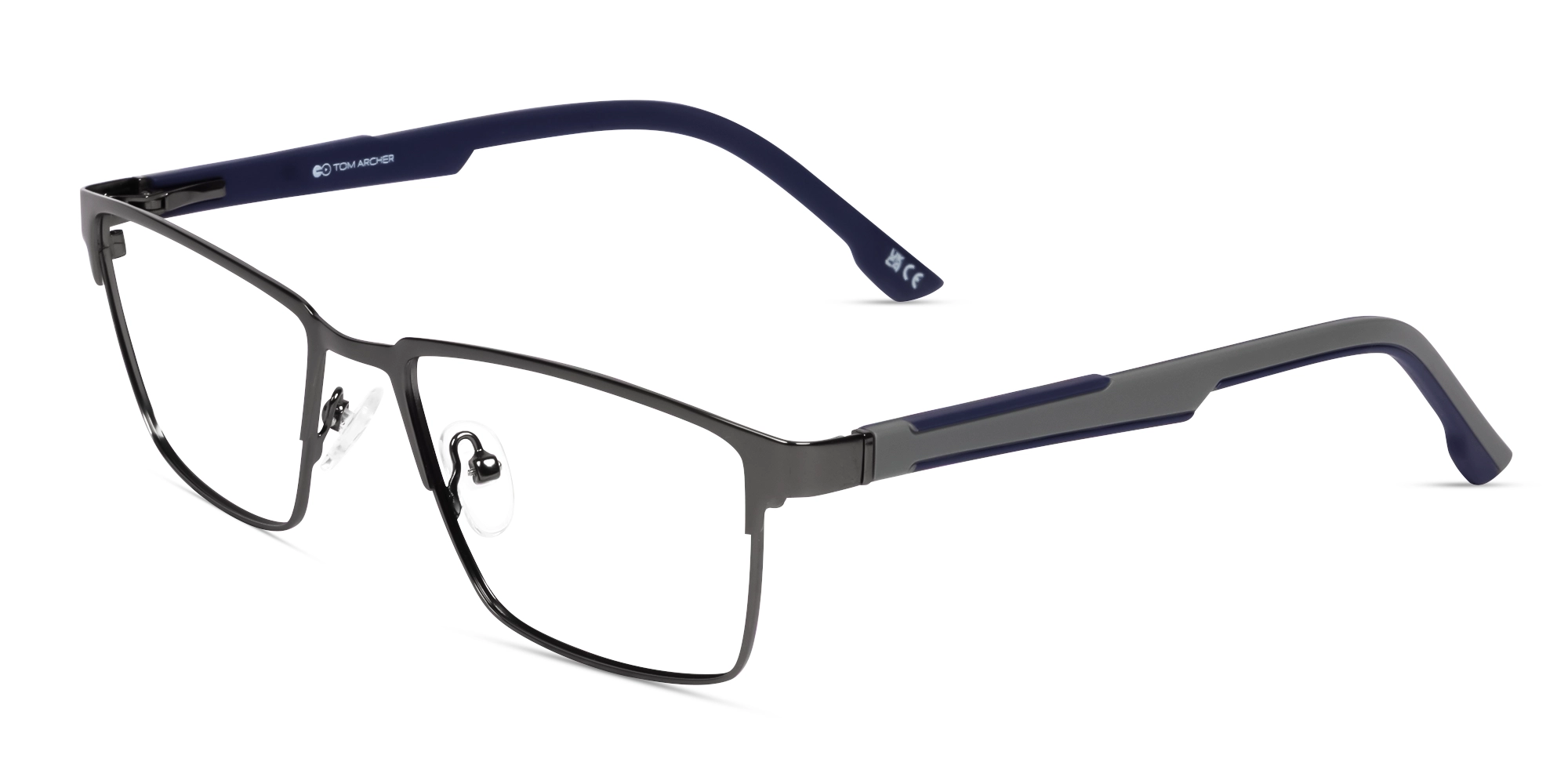 Rectangle Gunmetal Fullrim Metal Glasses-2