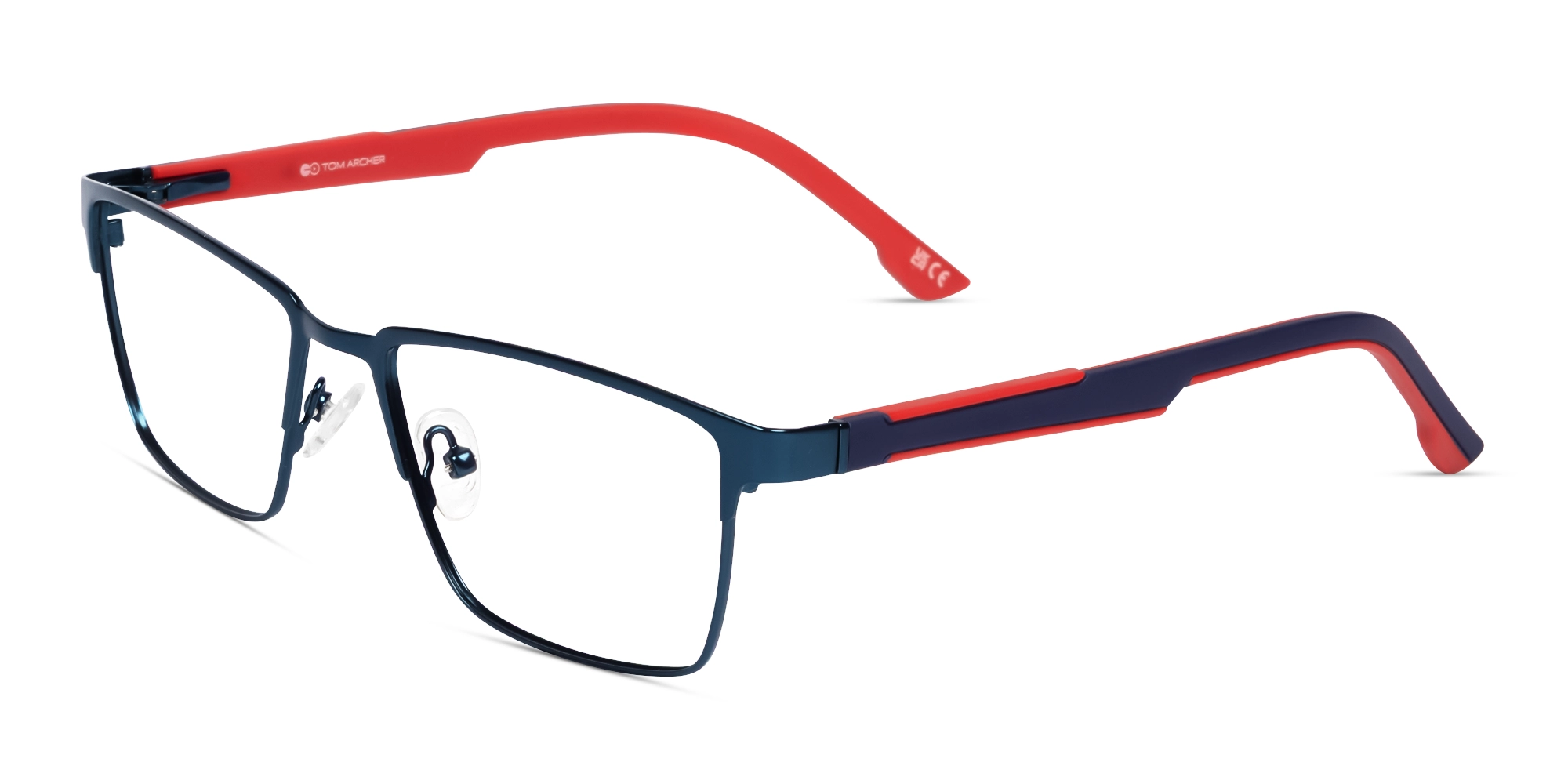 Rectangle Blue Fullrim Metal Glasses-2