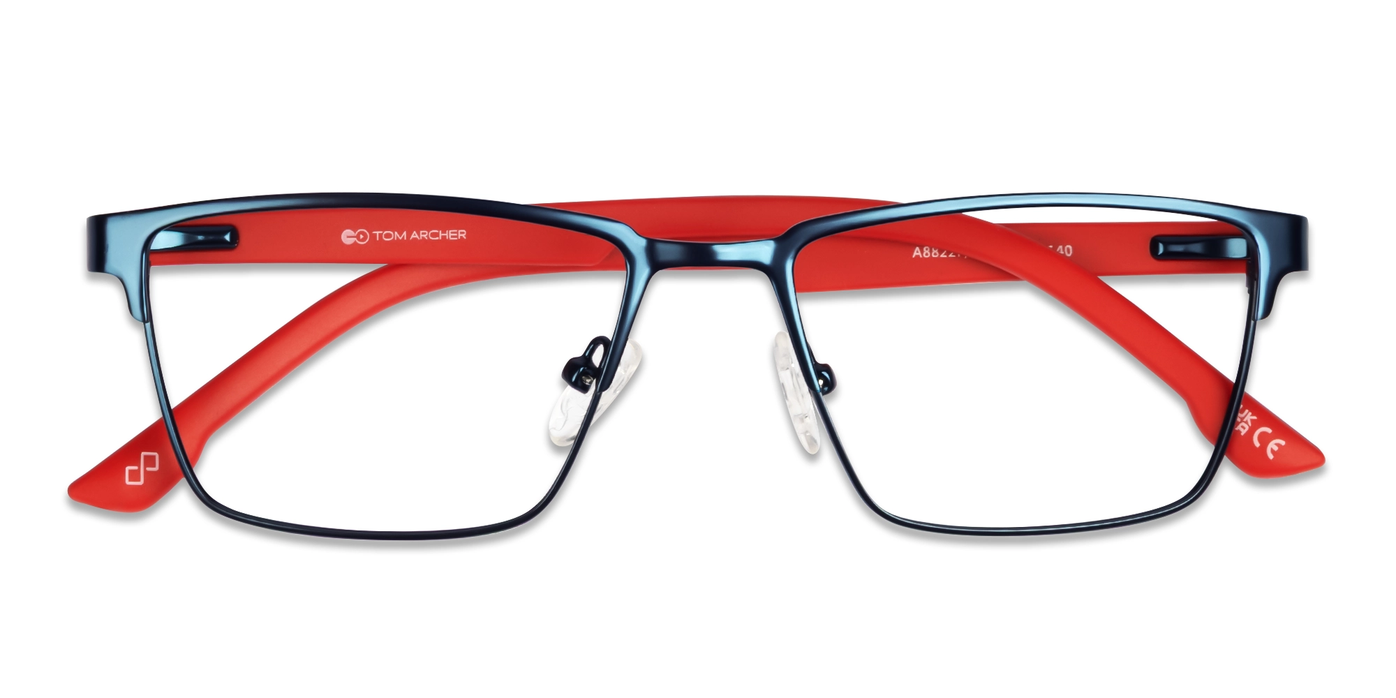 Rectangle Blue Fullrim Metal Glasses-5