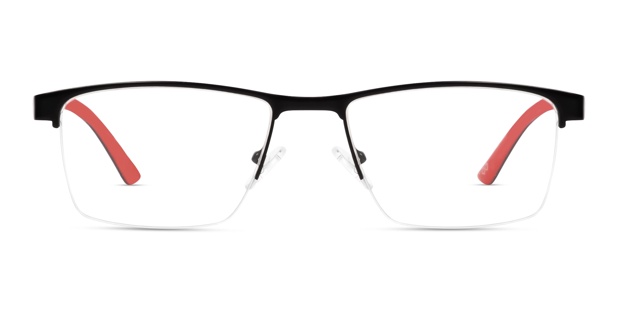 Black Metal Halfrim Rectangle Glasses-1