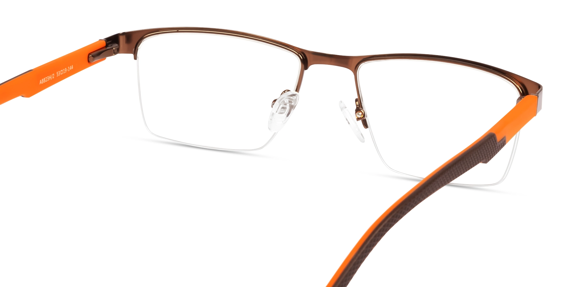 Bronze Metal Halfrim Rectangle Glasses-4