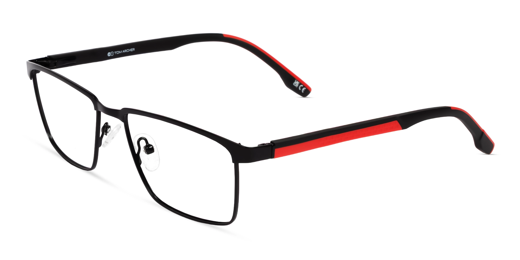 Black Metal Fullrim Rectangle Glasses