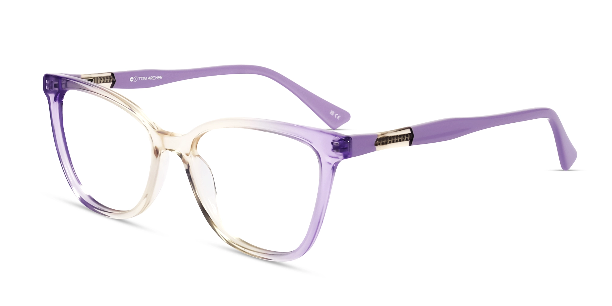 Lilac & Peach Ombre Cateye Glasses For Female-3