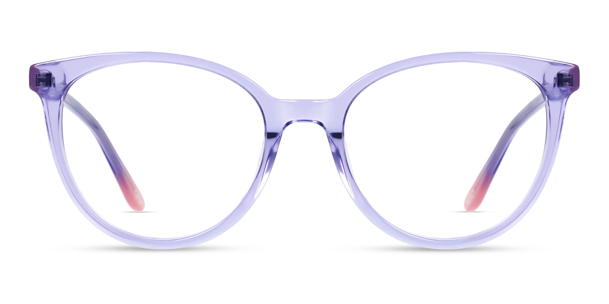 Crystal Purple Round Frame Acetate Eyeglasses