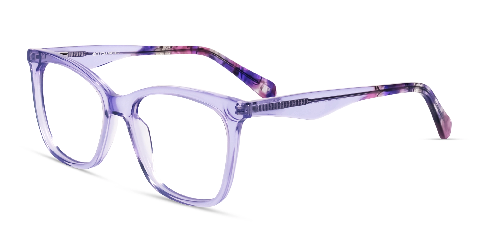 Crystal Purple Square Frame Acetate Glasses