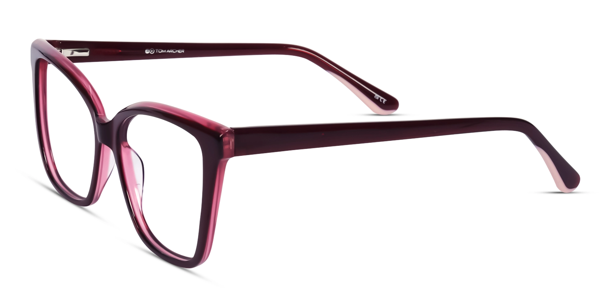 Cherry Red Square Acetate Fullrim Glasses-3