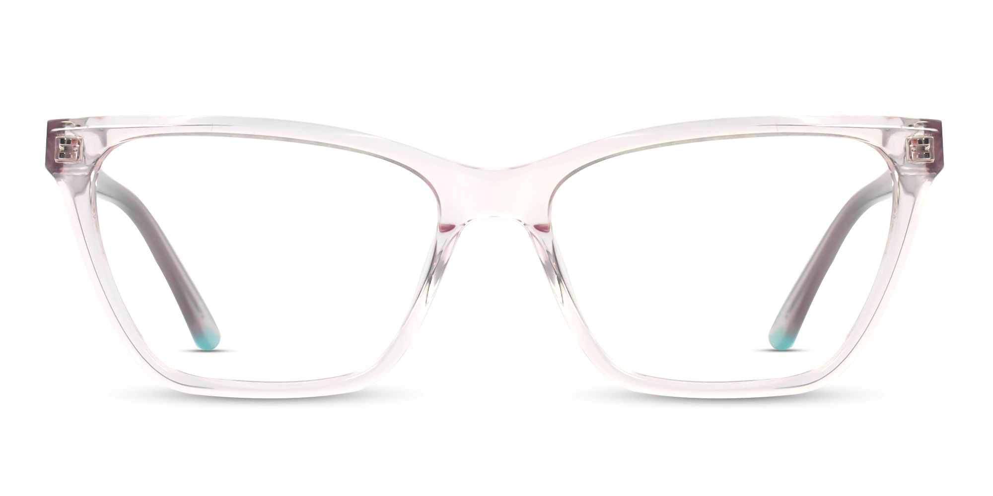 Clear Pink Rectangular Full-Rim Glasses for Men & Women Clear Pink Rectangular Full-Rim Glasses for Men & Women