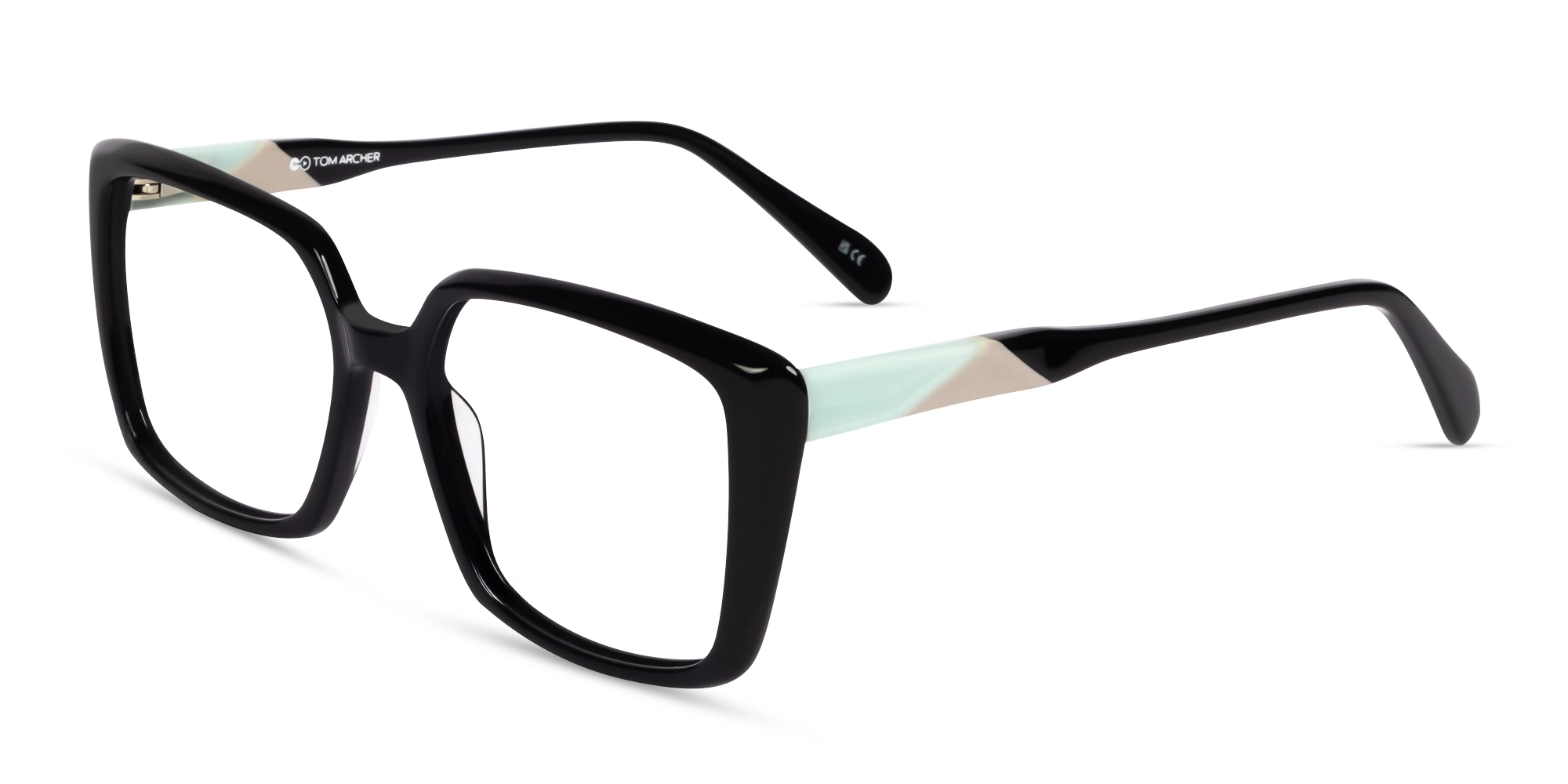 Black Square Full-Rim Acetate Glasses-3