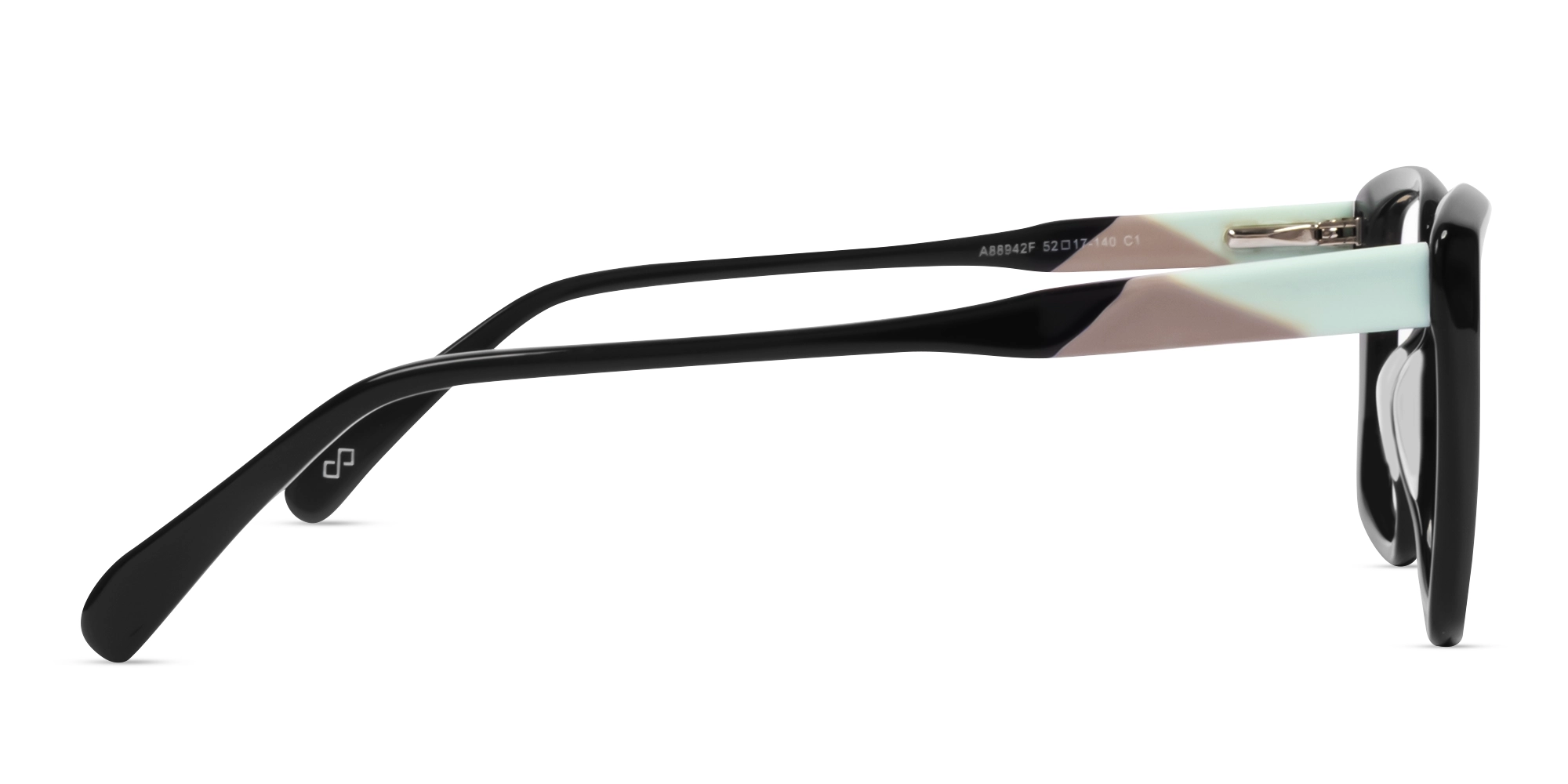 Black Square Full-Rim Acetate Glasses-4