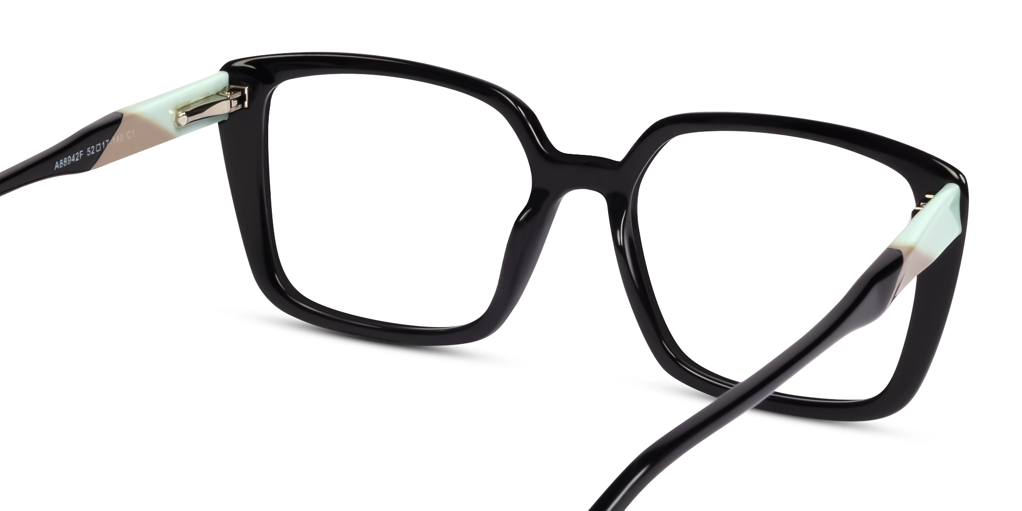 Black Square Full-Rim Acetate Glasses-5