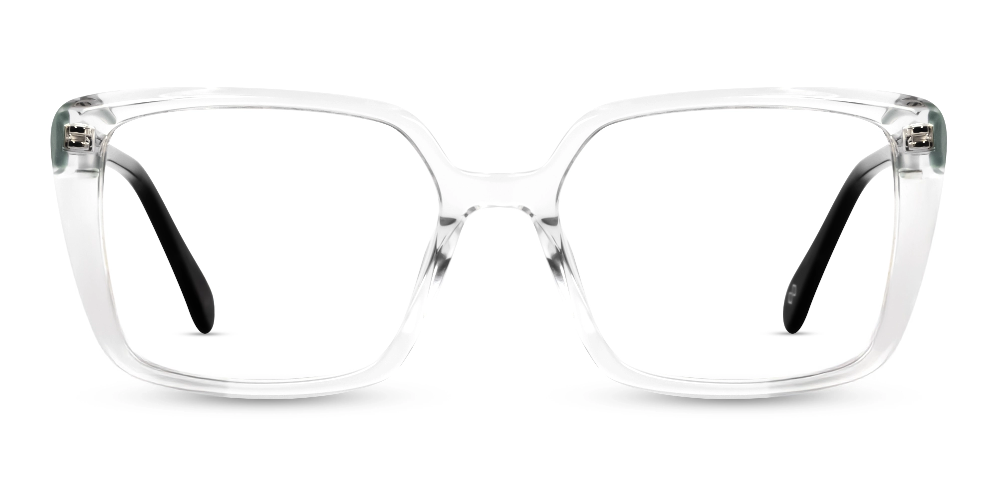 Crystal Clear Square Full-Rim Acetate Glasses-1