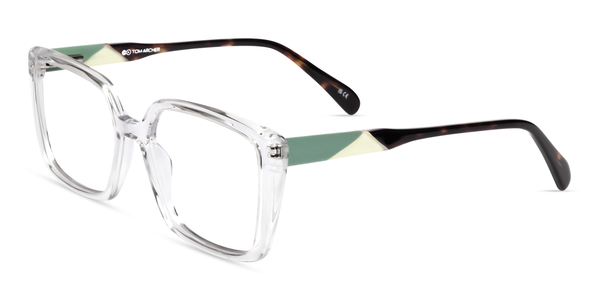 Crystal Clear Square Full-Rim Acetate Glasses-3