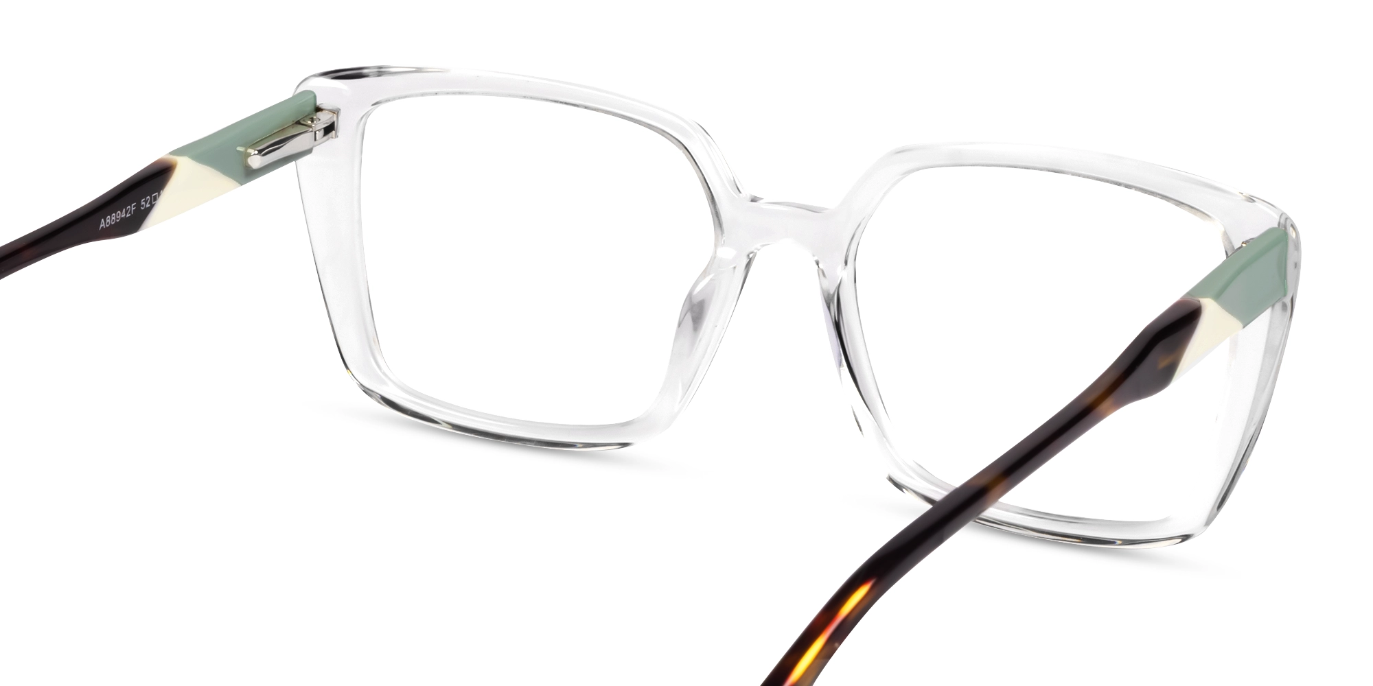 Crystal Clear Square Full-Rim Acetate Glasses-5