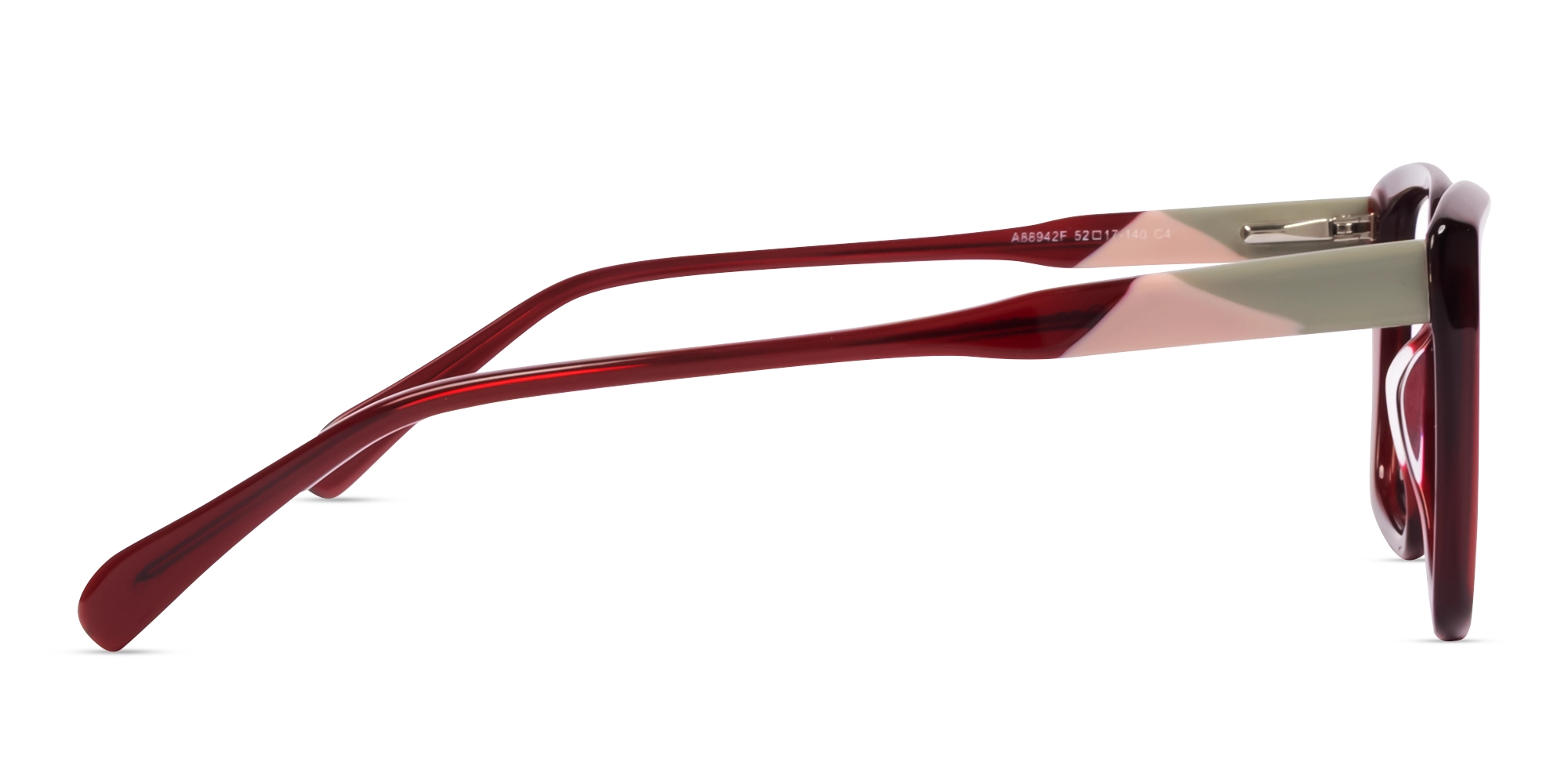 Crystal Dark Maroon Square Fullrim Glasses-4