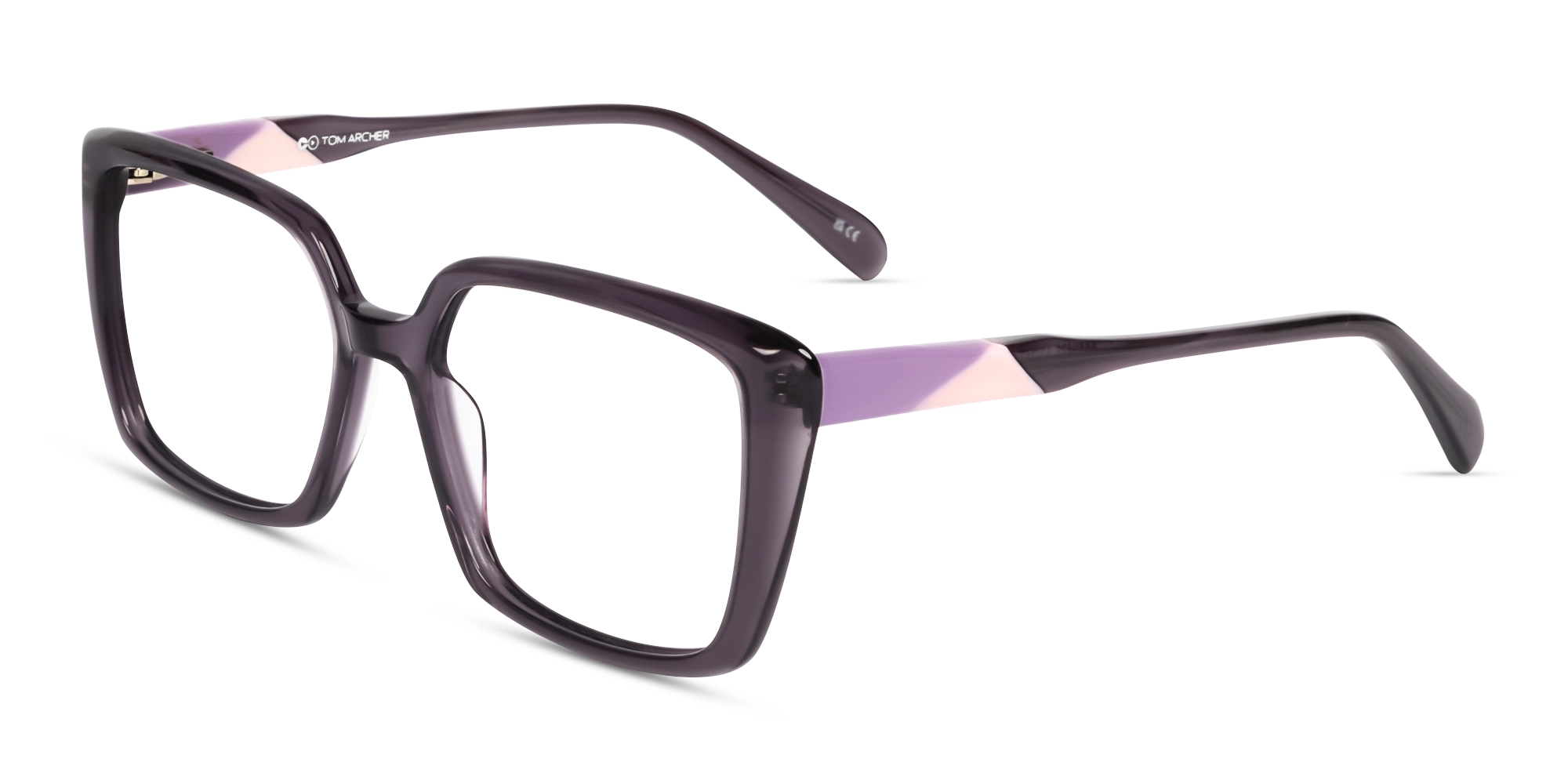 Crystal Wisteria Square Full-Rim Acetate Glasses-3
