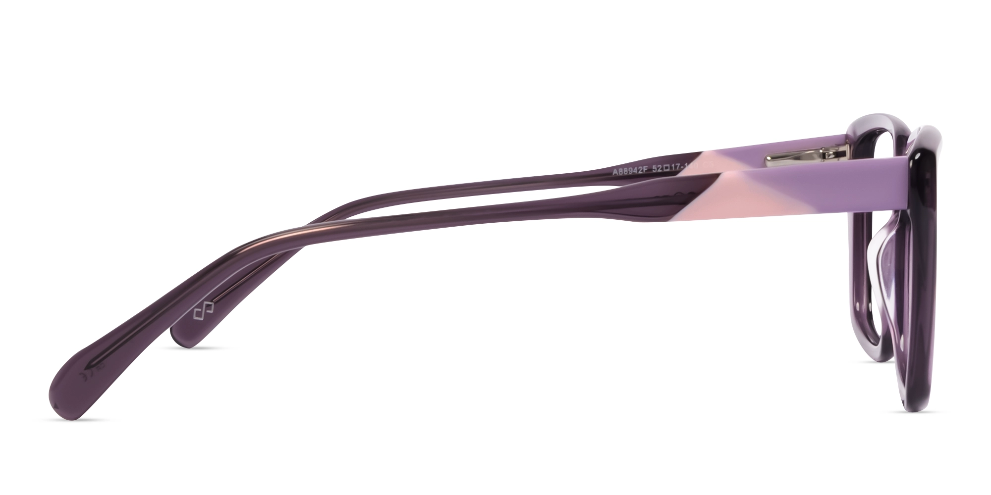 Crystal Wisteria Square Full-Rim Acetate Glasses-4