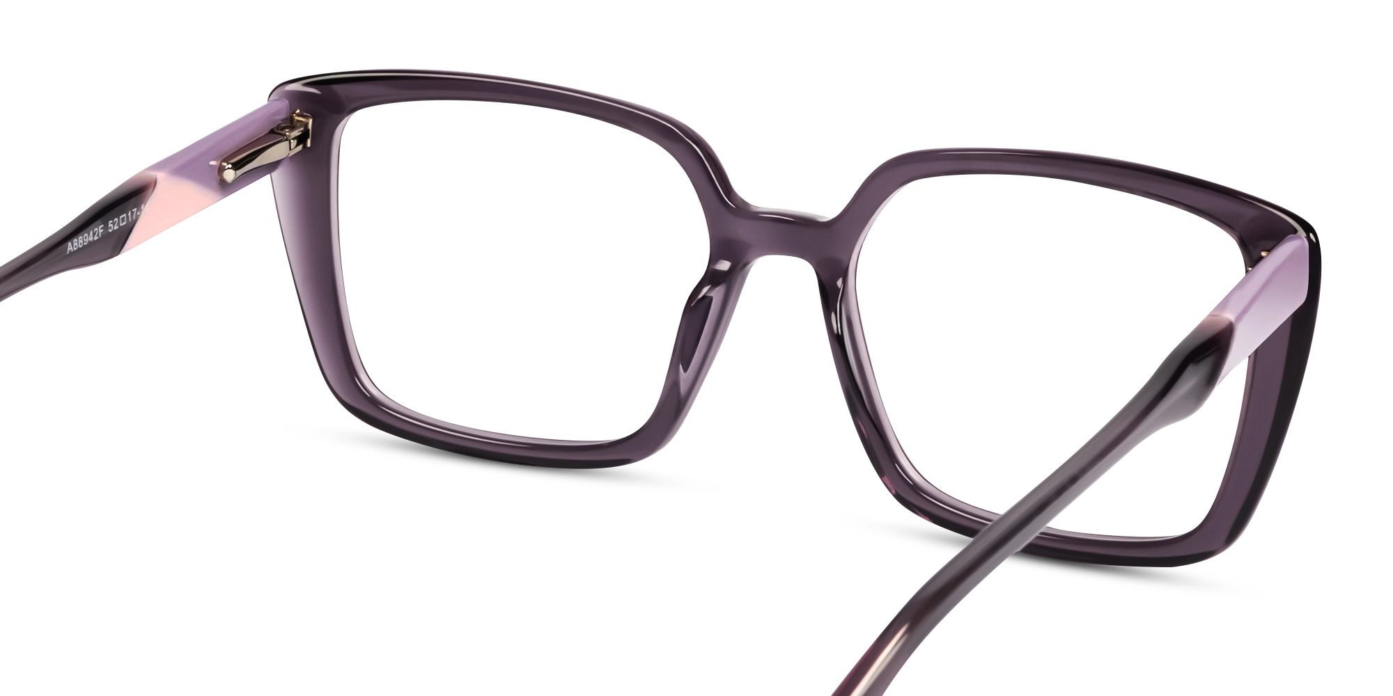 Crystal Wisteria Square Full-Rim Acetate Glasses-5