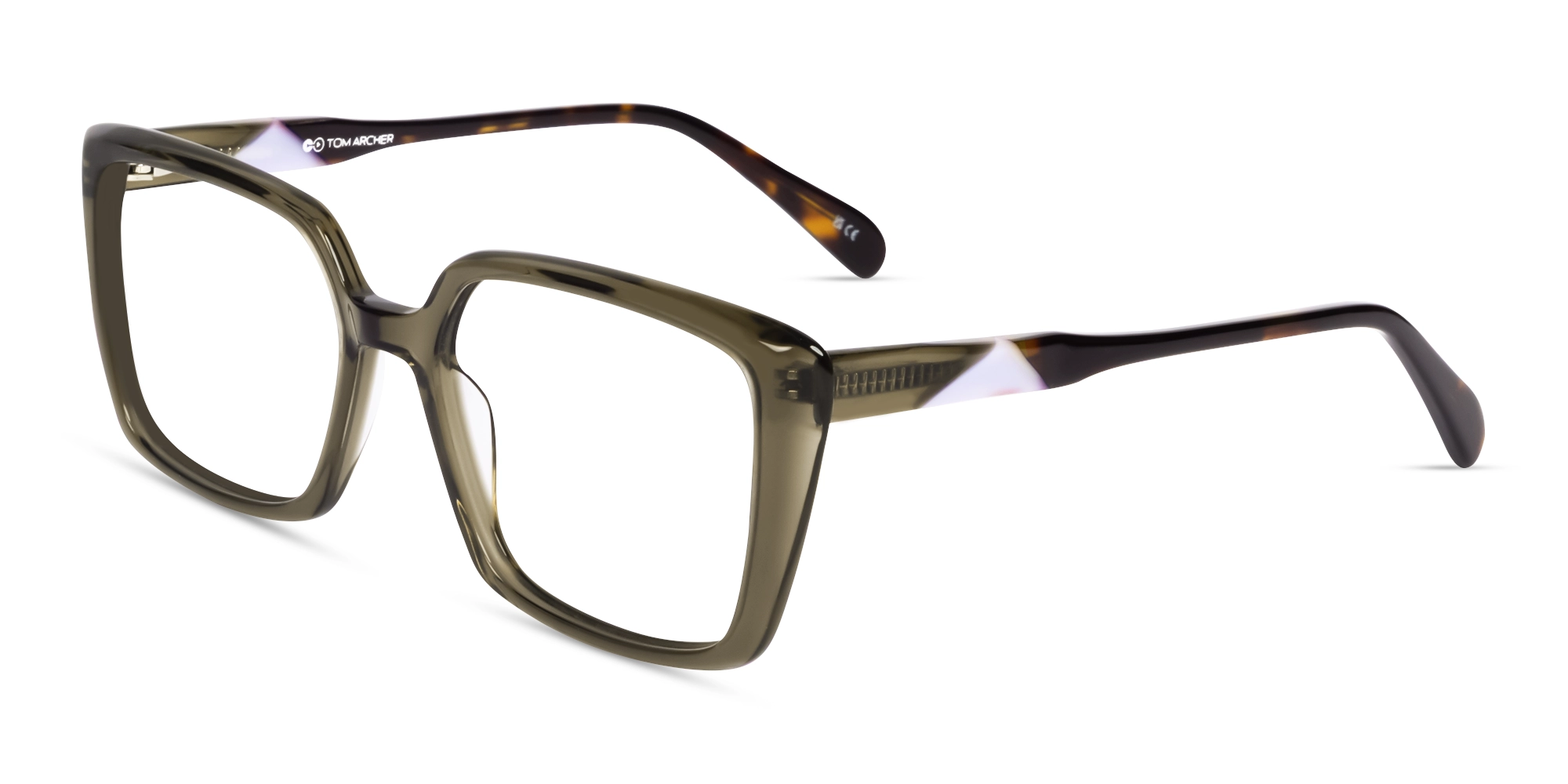 Crystal Sage Green Square Full-Rim Glasses-3
