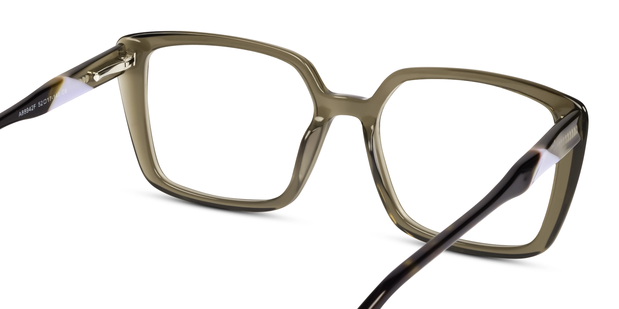 Crystal Sage Green Square Full-Rim Glasses-5
