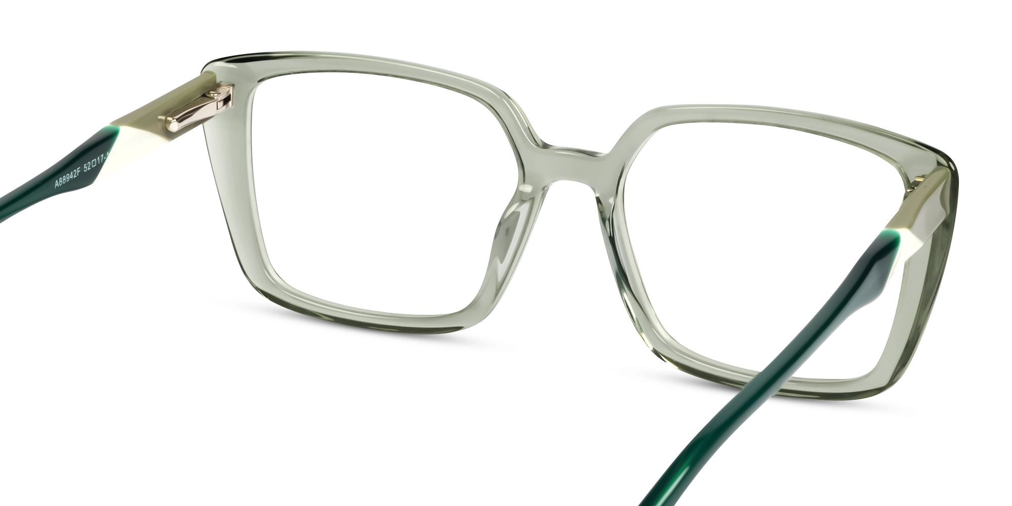 Crystal Mint Green Square Full-Rim Glasses-5
