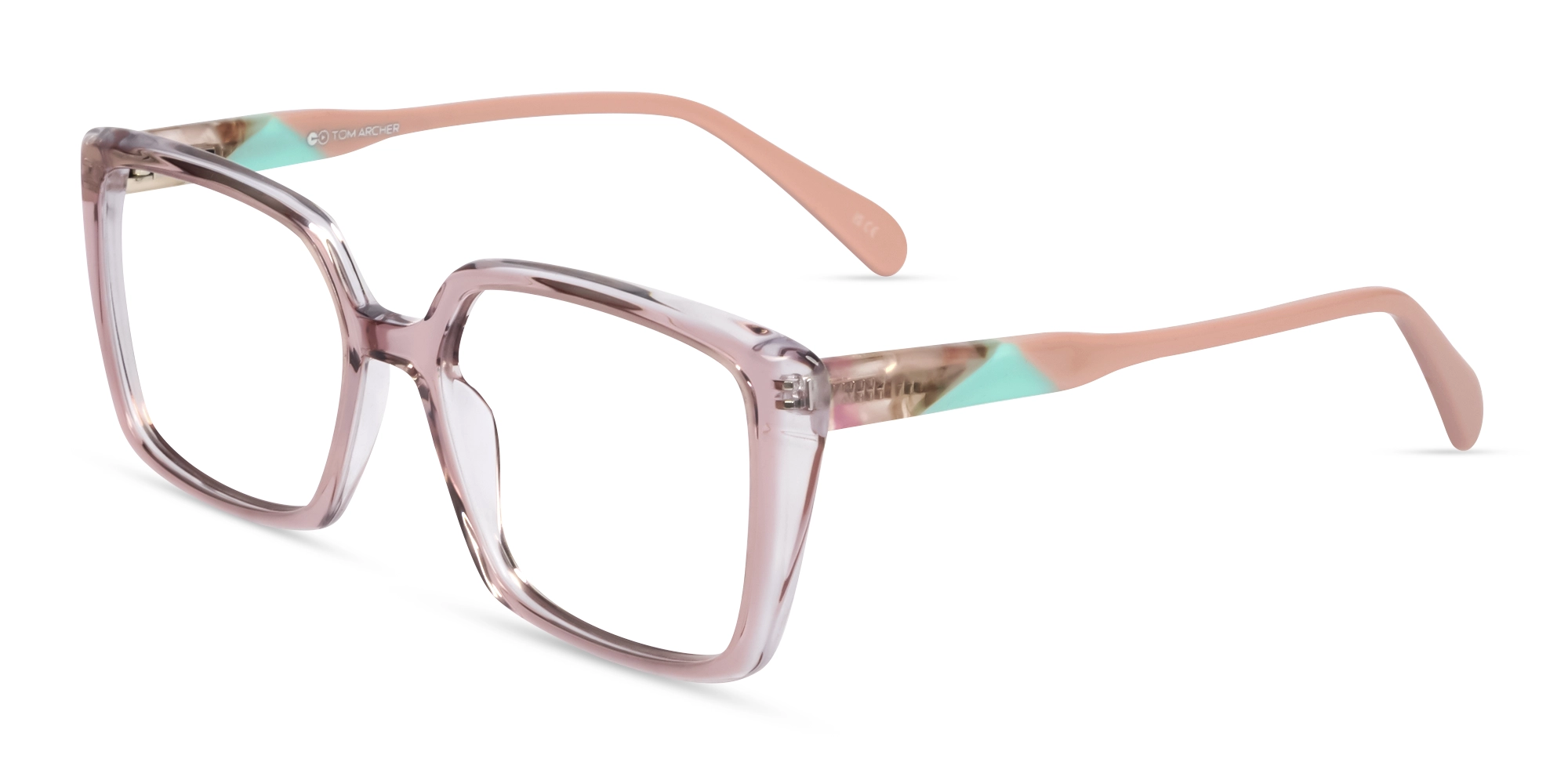 Crystal Pink Square Fullrim Glasses-3