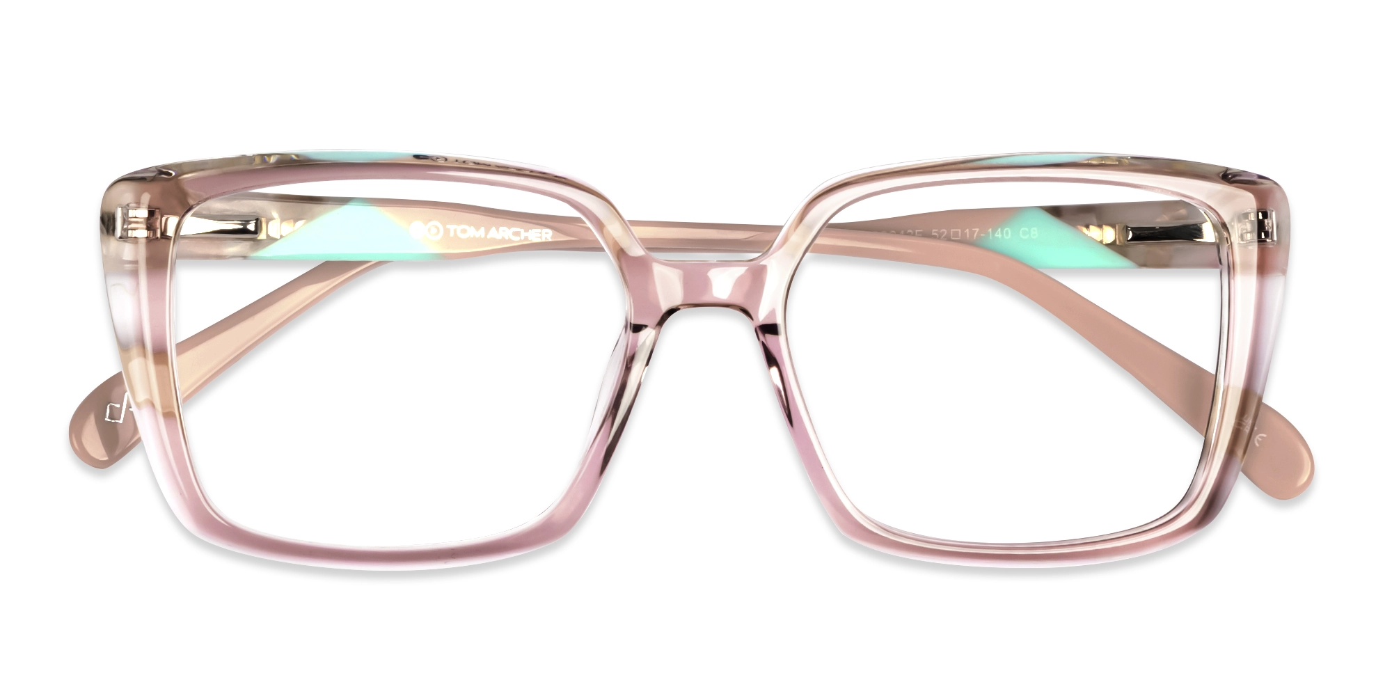 Crystal Pink Square Fullrim Glasses-6