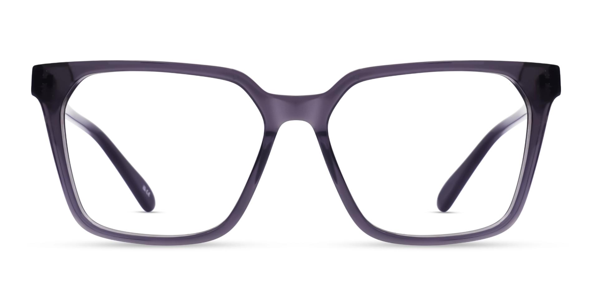 Transparent Purple Square Medium Glasses for Men & Women