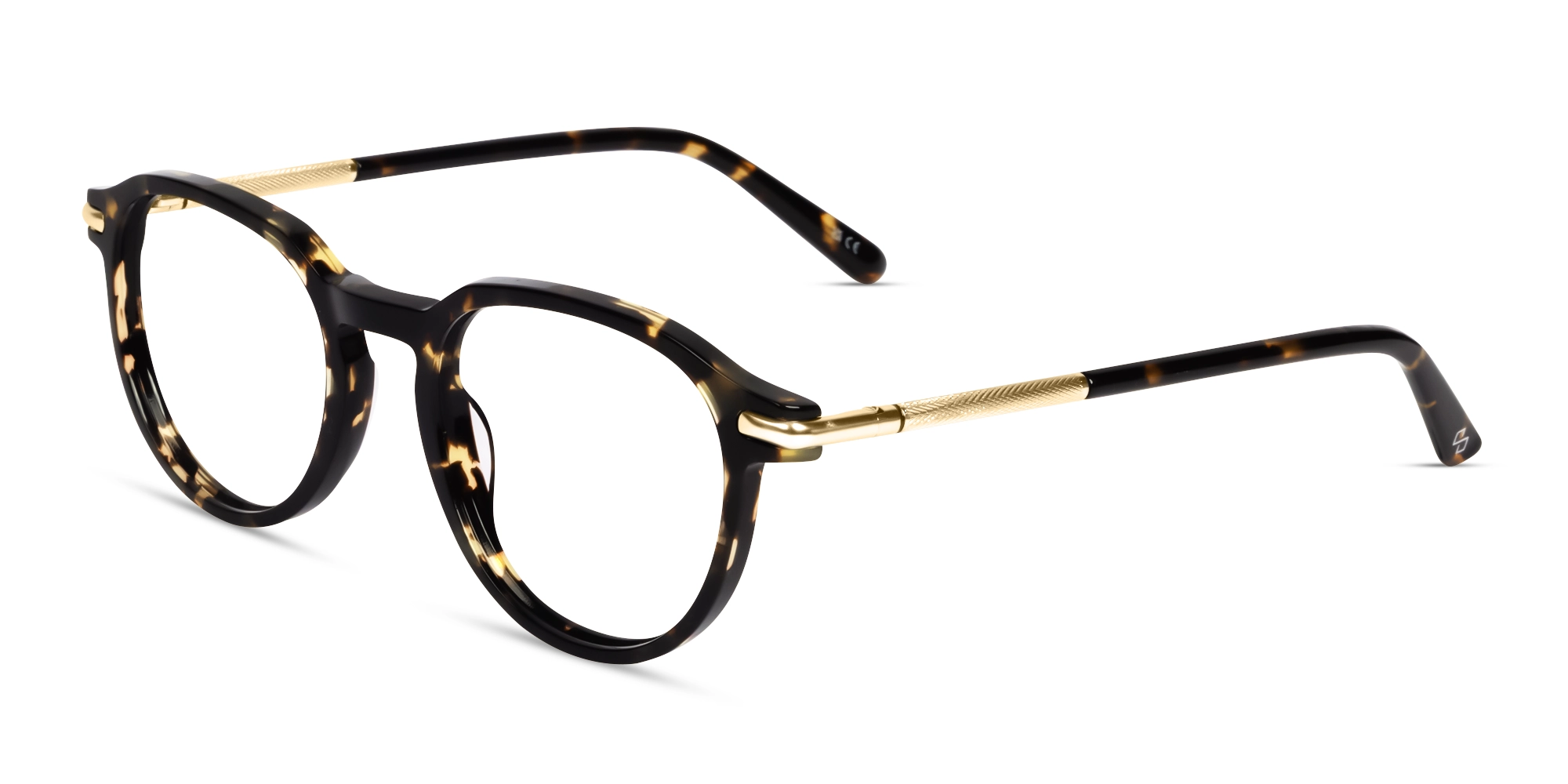 Tortoise Round Keyhole Bridge Fullrim Glasses-2