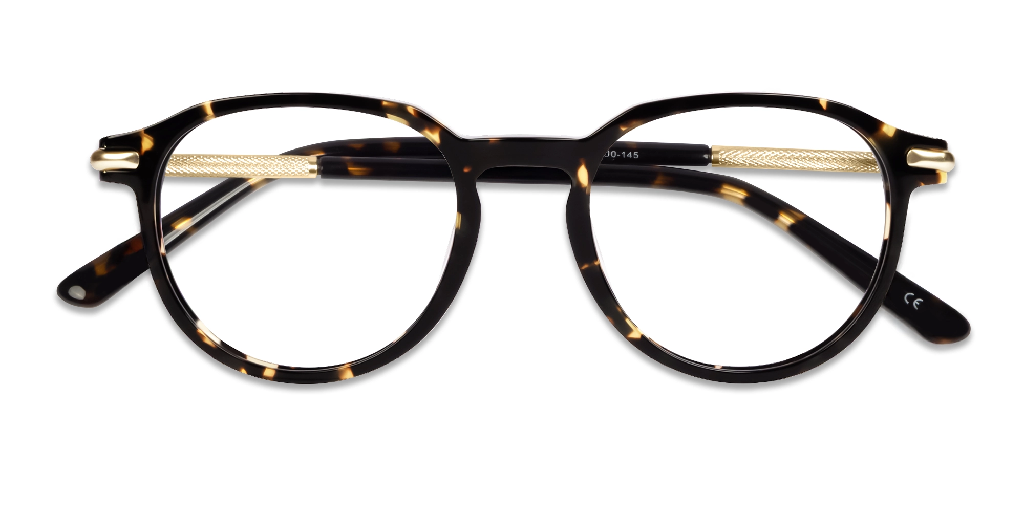 Tortoise Round Keyhole Bridge Fullrim Glasses-5