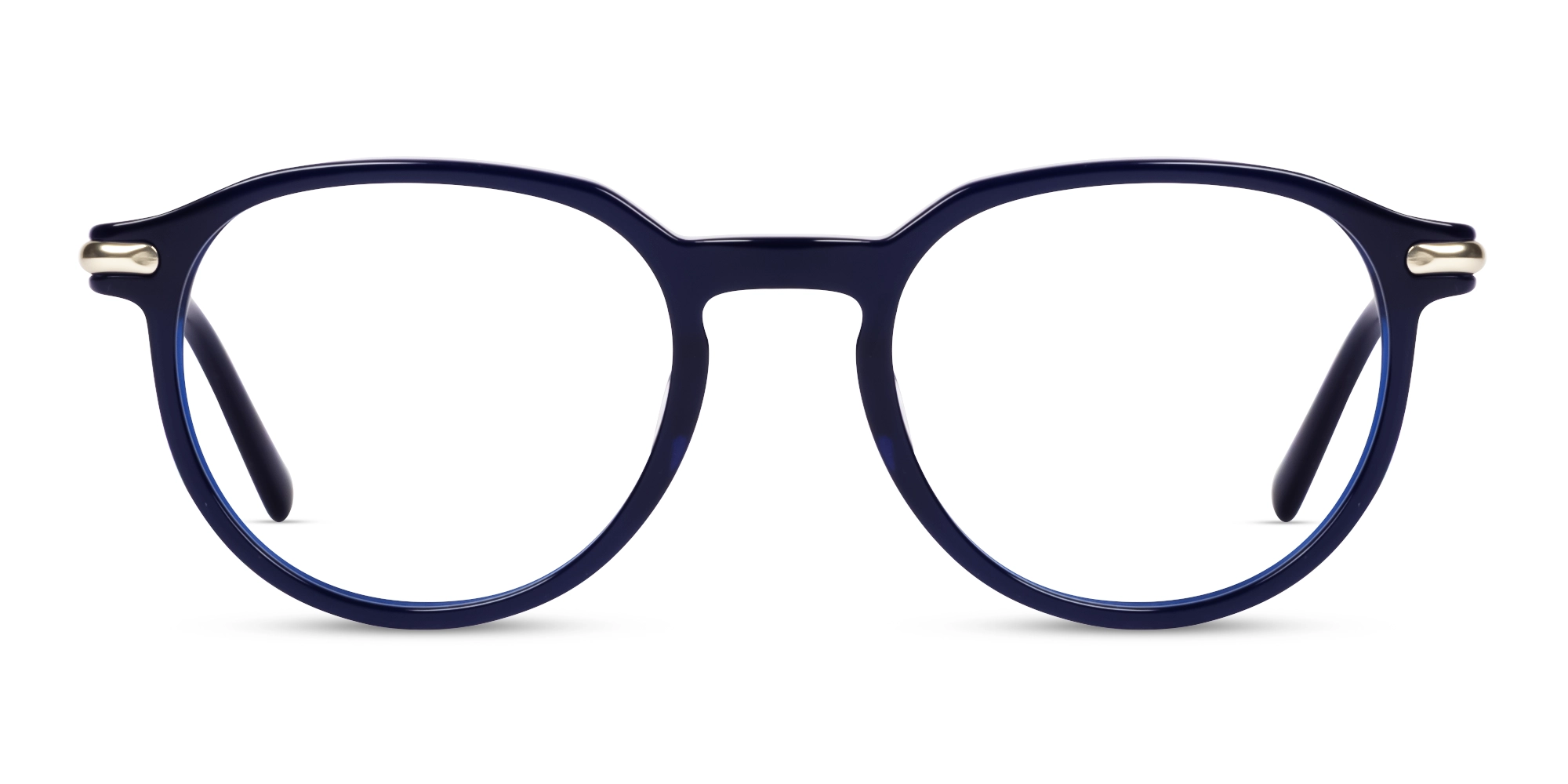 Navy Blue Round Keyhole Bridge Fullrim Glasses-1