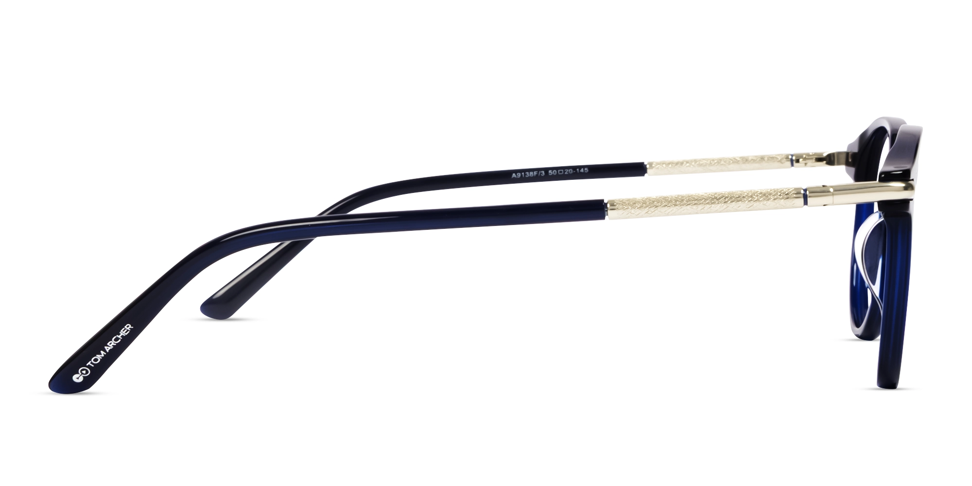 Navy Blue Round Keyhole Bridge Fullrim Glasses-3