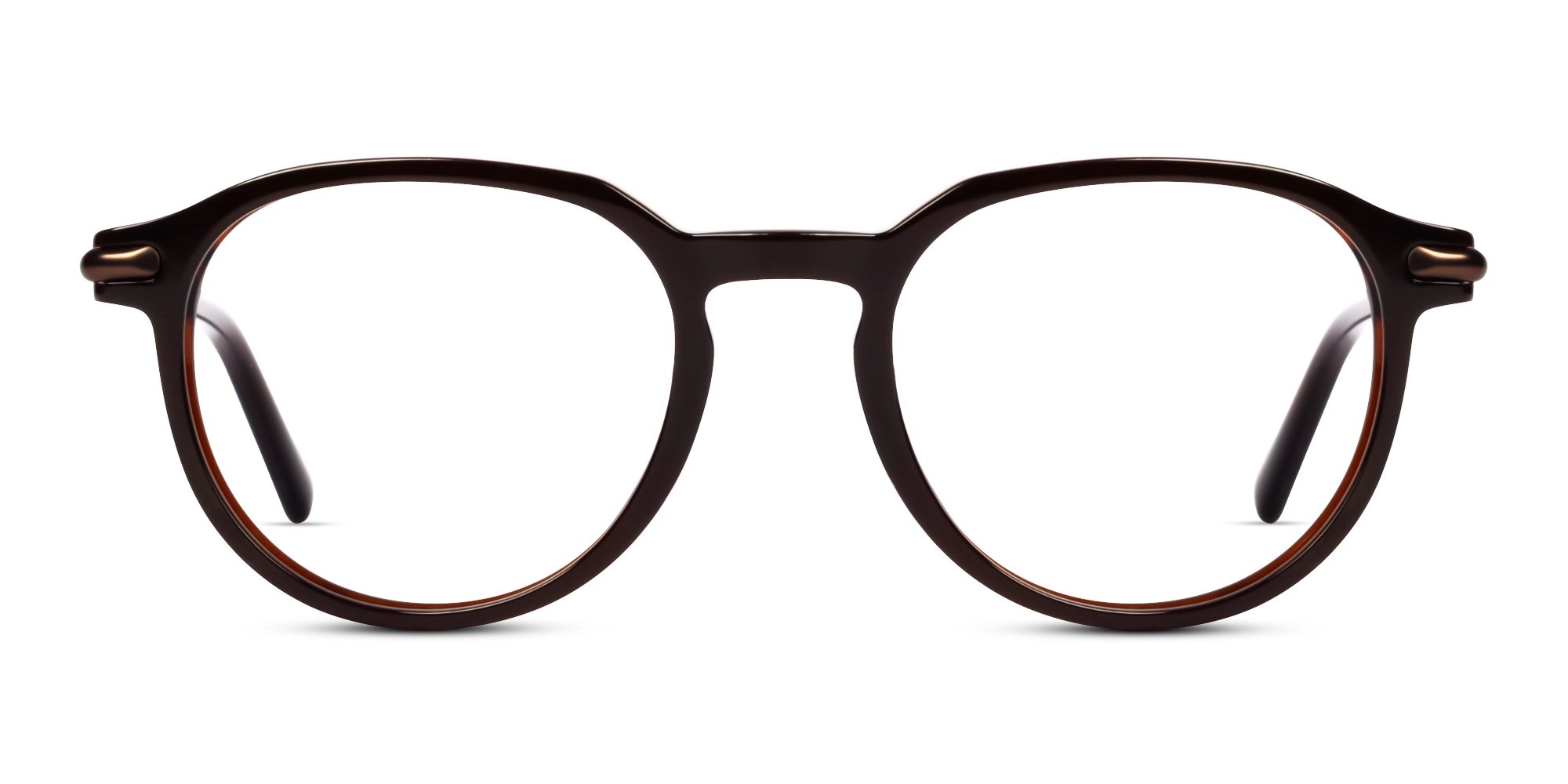 Dark Brown Round Keyhole Bridge Fullrim Glasses-1