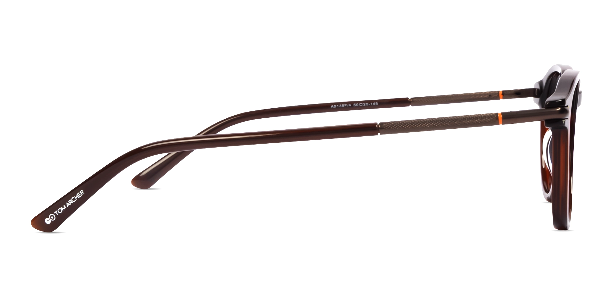 Dark Brown Round Keyhole Bridge Fullrim Glasses-3