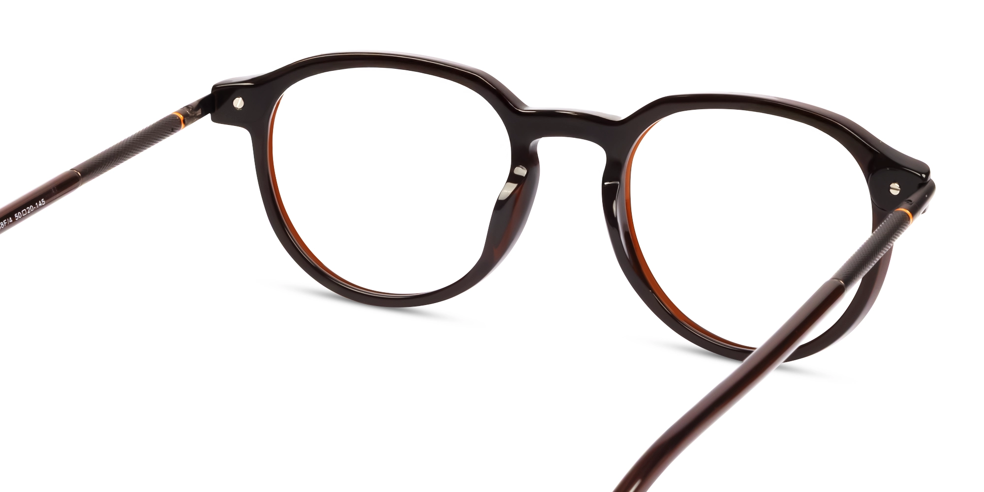 Dark Brown Round Keyhole Bridge Fullrim Glasses-4