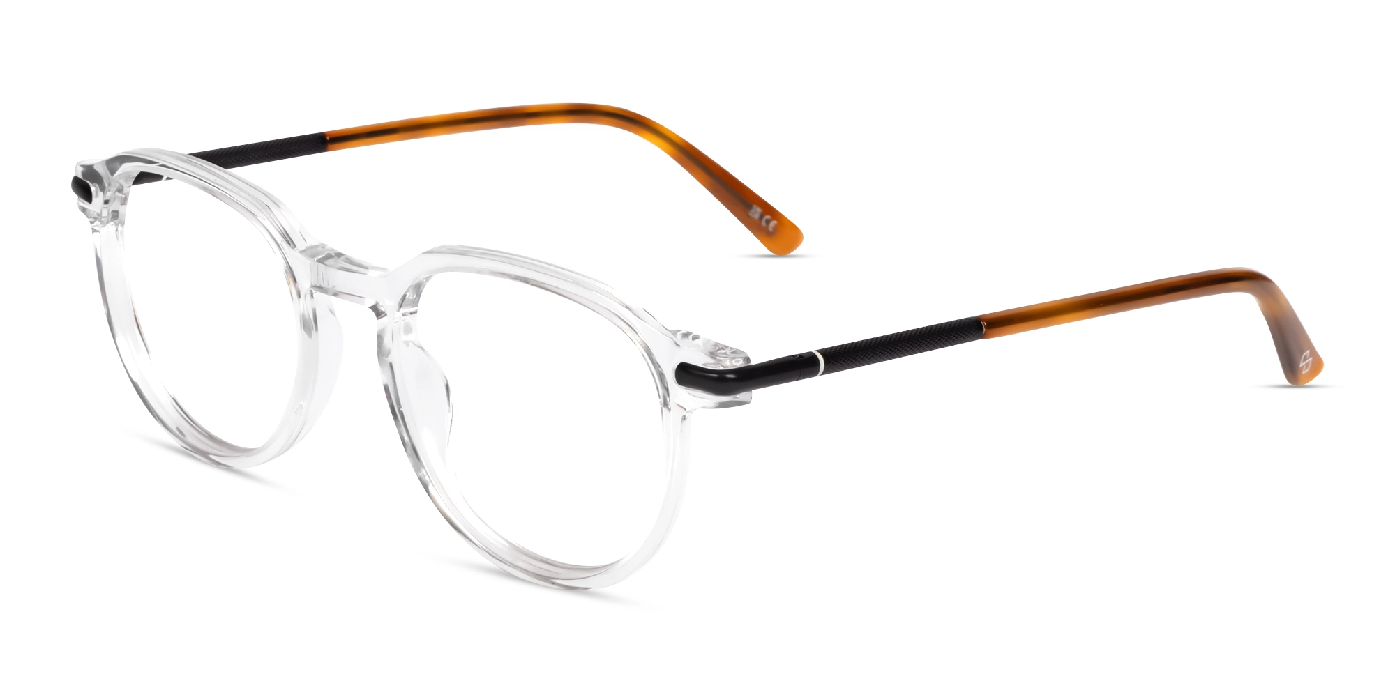 Crystal Clear Round Keyhole Bridge Fullrim Glasses-2