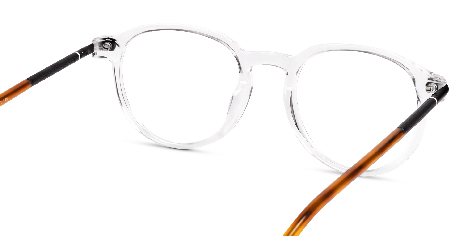 Crystal Clear Round Keyhole Bridge Fullrim Glasses-4