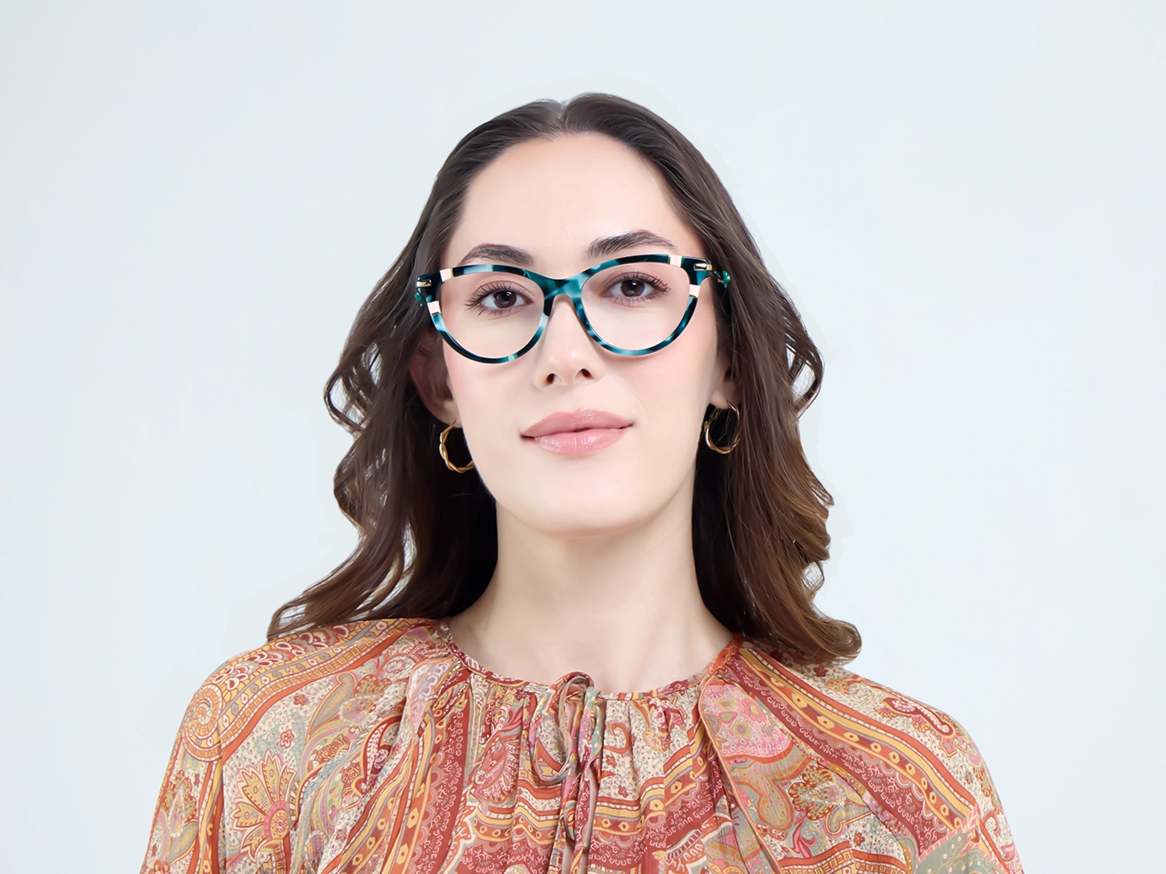 Green Tortoise Fullrim Mixed Material Glasses-12