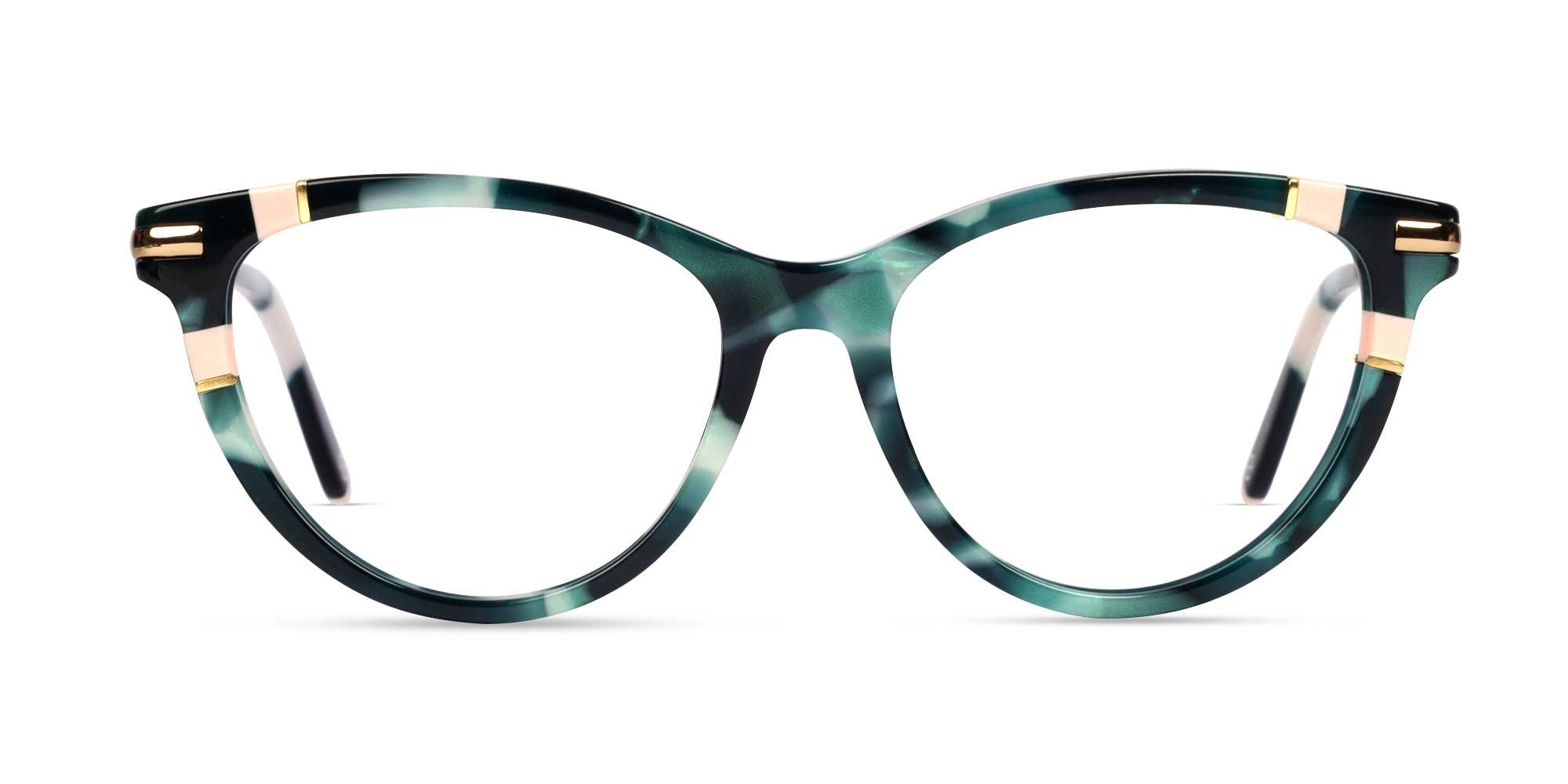 Green Tortoise Fullrim Mixed Material Glasses-1